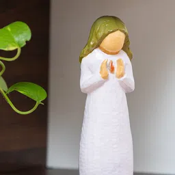 ExclusiveLane White Heartbeat Wood Figurine Showpiece-image-79