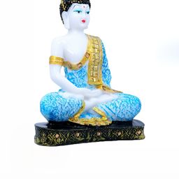 GW CREATIONS White & Blue Marble Buddha Idol Showpiece-image-86
