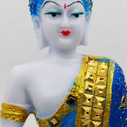 GW CREATIONS Blue & White Buddha Polyresin Idol Showpiece-picture-27