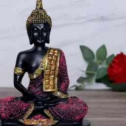 GW CREATIONS Black & Pink Marble  Buddha Idol Showpiece-image-59