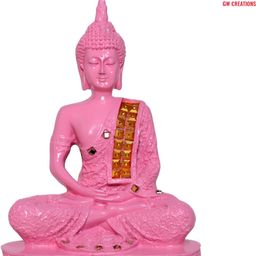 GW CREATIONS Pink Marble Buddha Idol Showpiece-image-25