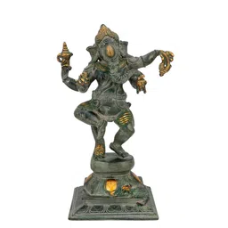 CraftVatika Green Lord Crawling Baby Ganesh Idol Brass Showpiece-image-61