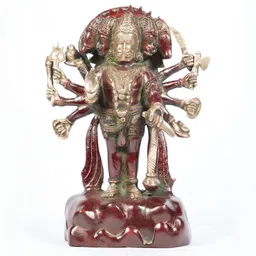 Arihant Craft Gold-Toned & Red Brass Panchamukhi Hanuman Medium Showpiece-image-31