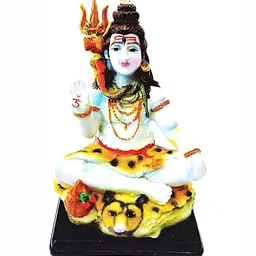 krishnagallery1 Gold Toned & White Shiva Religious Showpiece-image-54
