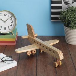 VarEesha Beige & Brown Handmade Pine Wood Airbus Decorative Showpiece-image-87
