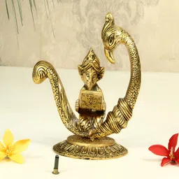 HANDICRAFTS PARADISE Gold Toned Religious Lord Ganesha Showpiece-57