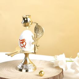 CraftVatika Gold Toned & White Brass Religious Idol Decorative Showpiece-picture-6
