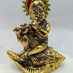 CraftVatika Gold Toned Brass Religious Idol Decorative Showpiece-image-23