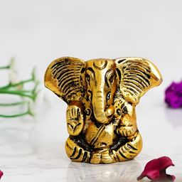 CraftVatika Gold Toned Metal Ganesh Religious Idol Showpiece-image-46