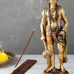 CraftVatika Gold-Toned Hanuman Religious Idol Showpiece-image-37