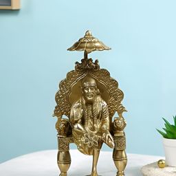 CraftVatika Gold-Toned Sait Baba Religious Idol Showpiece-image-34
