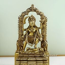 CraftVatika Gold-Toned Maa Kali Devi Brass Religious Idol Showpiece-image-45