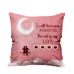 ME & YOU Pink & White Birthday Printed Fibre Filling Square Cushion-picture-58