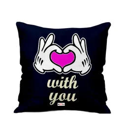 ME & YOU Black & White Love Printed Square Fibre Filled Cushion-33