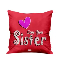 ME & YOU Red Printed Square Cushion-5