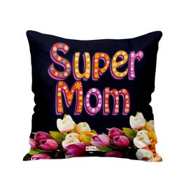 ME & YOU Blue & Pink Printed Square Cushion-17