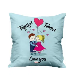 ME & YOU Blue & Pink Printed Square Pre-Filled Cushion-26
