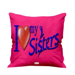 ME & YOU Pink & Blue Printed Square Cushion-58