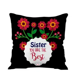 ME & YOU White & Black Printed Ultra Soft Fibre Pre-Filled Square Cushion-image-3