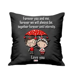 ME & YOU Charcol & White Love Printed Ultra Soft Filled Cushion-42