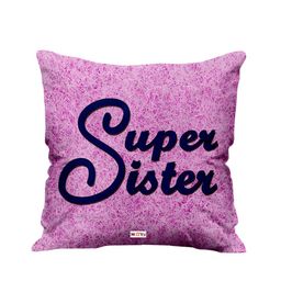 ME & YOU Pink & Navy Blue Printed Fibre Filled Square Cushion-19
