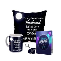 ME & YOU Navyy Blue & White 4 Pieces Printed Home Gift Set-image-90
