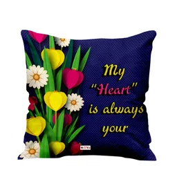 ME & YOU Blue & Yellow Love Printed Ultra Soft Filled Cushion-picture-30