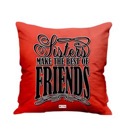 ME & YOU Red & Black Printed Square Cushion-57