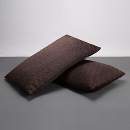 LA VERNE Coffee Brown 2 Pieces Printed Microfibre Sleeping Pillows-22