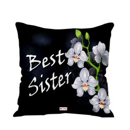 ME & YOU Black Printed Square Cushion-58