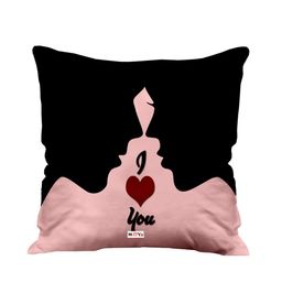 ME & YOU Black & Pink Anniversary Printed Square Pre-Filled Cushion-18