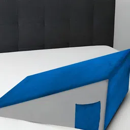 Sleepsia Blue Memory Foam Filled Faux Velvet Therapedic Pillow-image-19