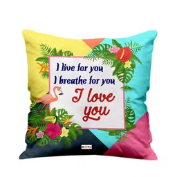 ME & YOU Yellow & Green Love Printed Fibre Pre Filled Cushion-picture-25