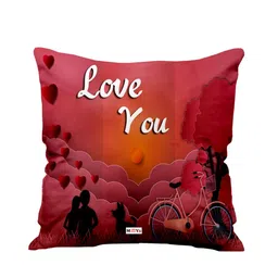 ME & YOU Red & White Love Printed Ultra Soft Filled Cushion-50