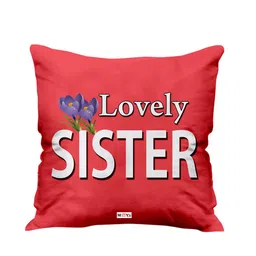 ME & YOU Red Printed Square Cushion-2