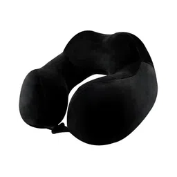 BILLEBON Black Faux Velvet Breathable Travel Neck Pillow-picture-51