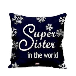 ME & YOU Blue Printed Square Cushion-25