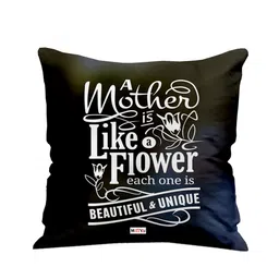 ME & YOU Black & White Printed Square Cushion-14