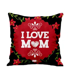 ME & YOU Red & Black Printed Square Shape Fibre Pre Filled Cushion-10