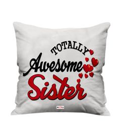 ME & YOU White & Black Printed Ultra Soft Fibre Pre-Filled Square Cushion-27