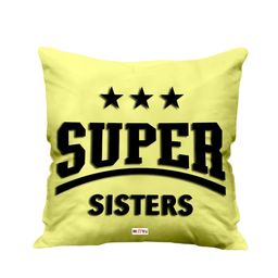 ME & YOU Yellow & Black Printed Square Pre-Filled Cushion-image-52