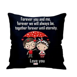 ME & YOU Navy Blue & Red Printed Ultra Soft Fibre Pre-Filled Square Cushion-picture-58