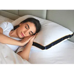 Sleepsia White & Black Solid Microfibre Pillow-42