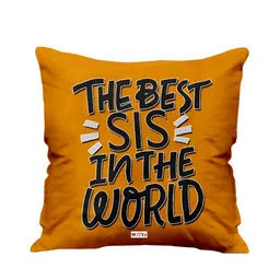 ME & YOU Yellow & White Printed Square Cushion-7