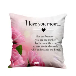 ME & YOU Pink & White Printed Fibre Filled Square Cushion-33