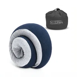 Sleepsia Navy Blue & Grey Memory Foam Filled Travel Neck Pillow-40