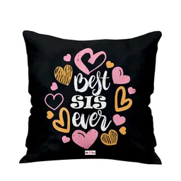 ME & YOU Black & White Printed Square Cushion-11