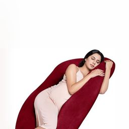 Siroki Bond Red Fibre Filled Faux Velvet Maternity Pillow-42