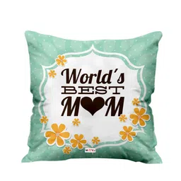 ME & YOU Green & White Printed Square Pre-Filled Cushion-4
