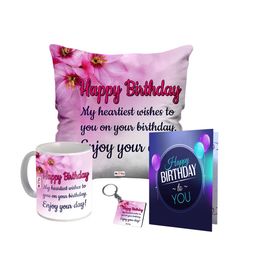 ME & YOU Pink & white 4 Pieces Printed Birthday Gift Set-image-99
